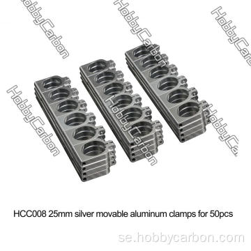 25 mm aluminiumklämmor för 25 mm kolfiberrör